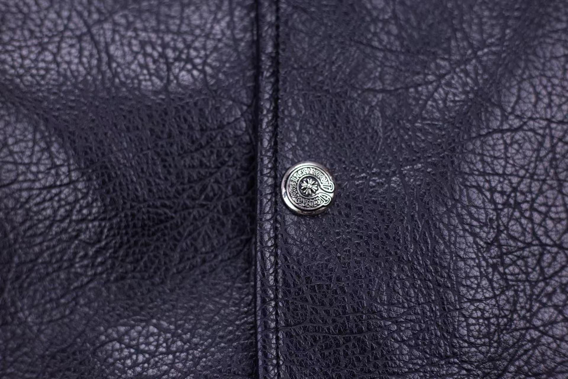 Chrome-Hearts Embroidered Sleeve Varsity Jacket - Black Streetwear Coat 5577