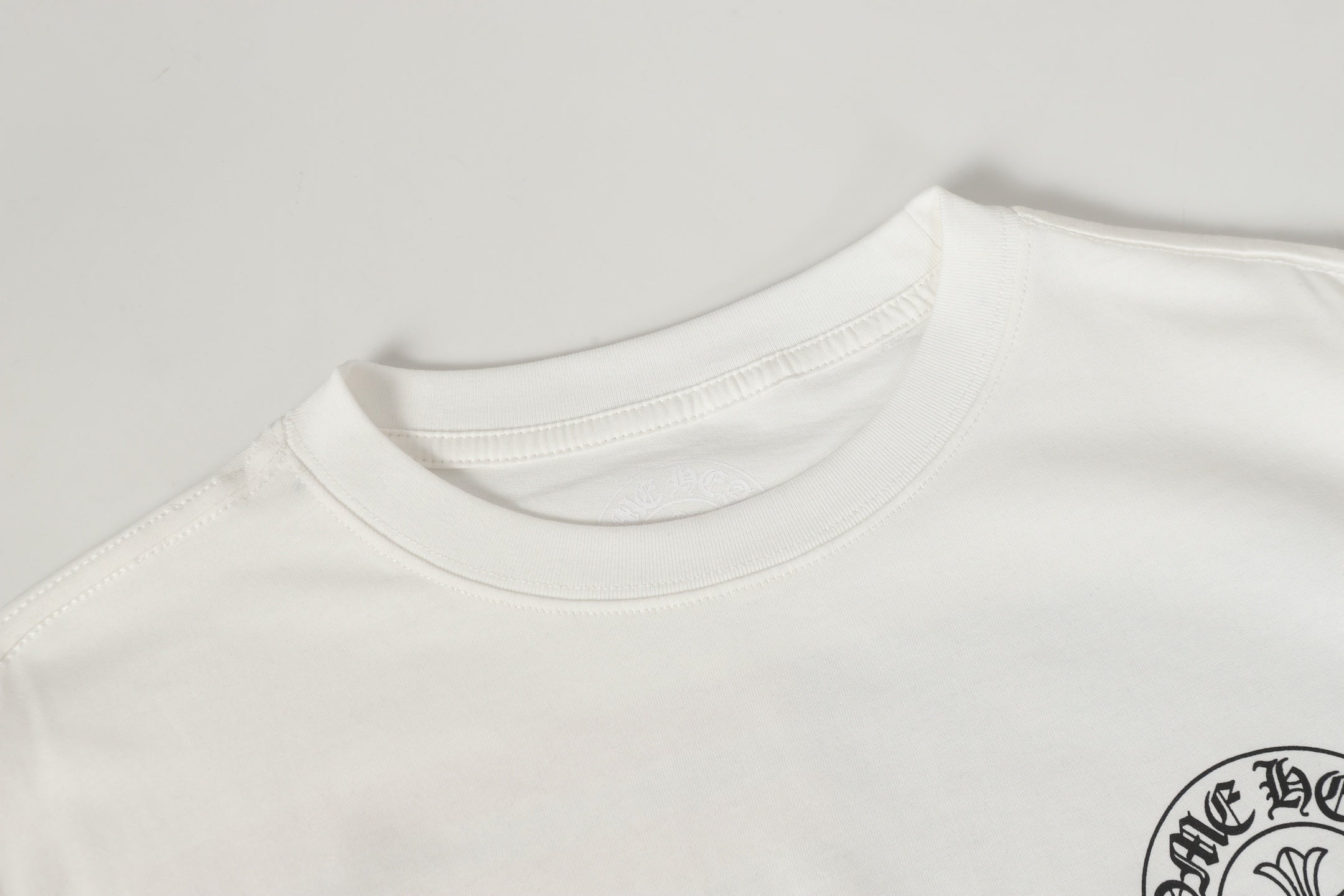 Chrome-Hearts Logo Flag Long Sleeve Tee - Black White Gothic Street T-Shirt K2126