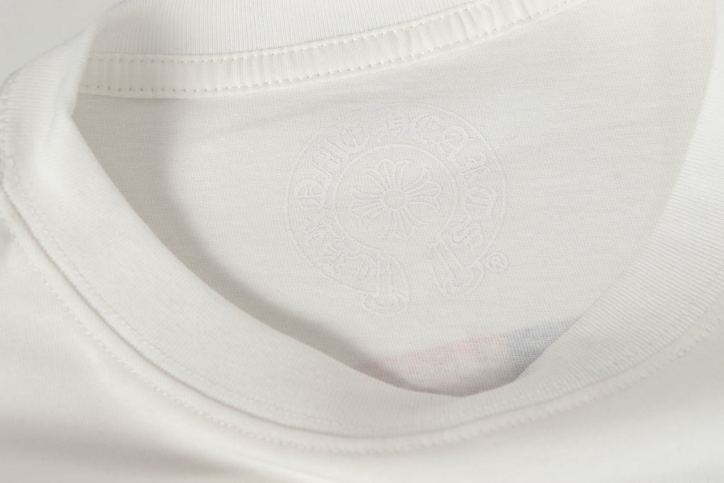 Chrome-Hearts Logo Flag Long Sleeve Tee - Black White Gothic Street T-Shirt K2126