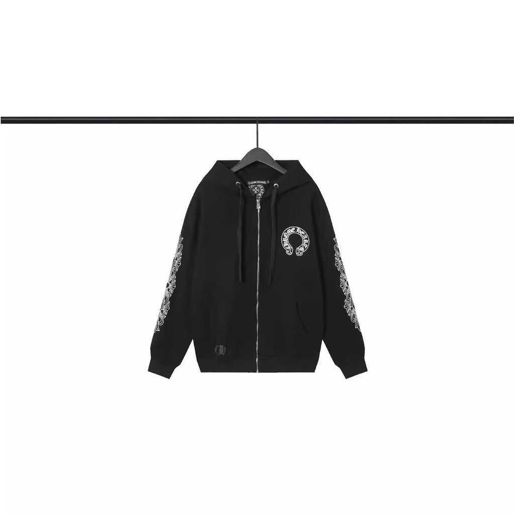 CHH Chrome Heart Hoodie Crowe hooded sweater loose casual cardigan hooded